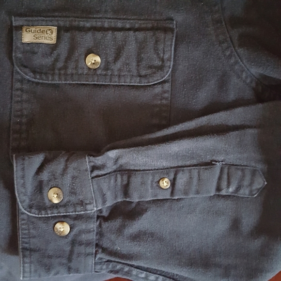 Gander Mountain "Guide Series" Chamois Cotton Shirt Blue Men's Size Neck 16 - Picture 5 of 13